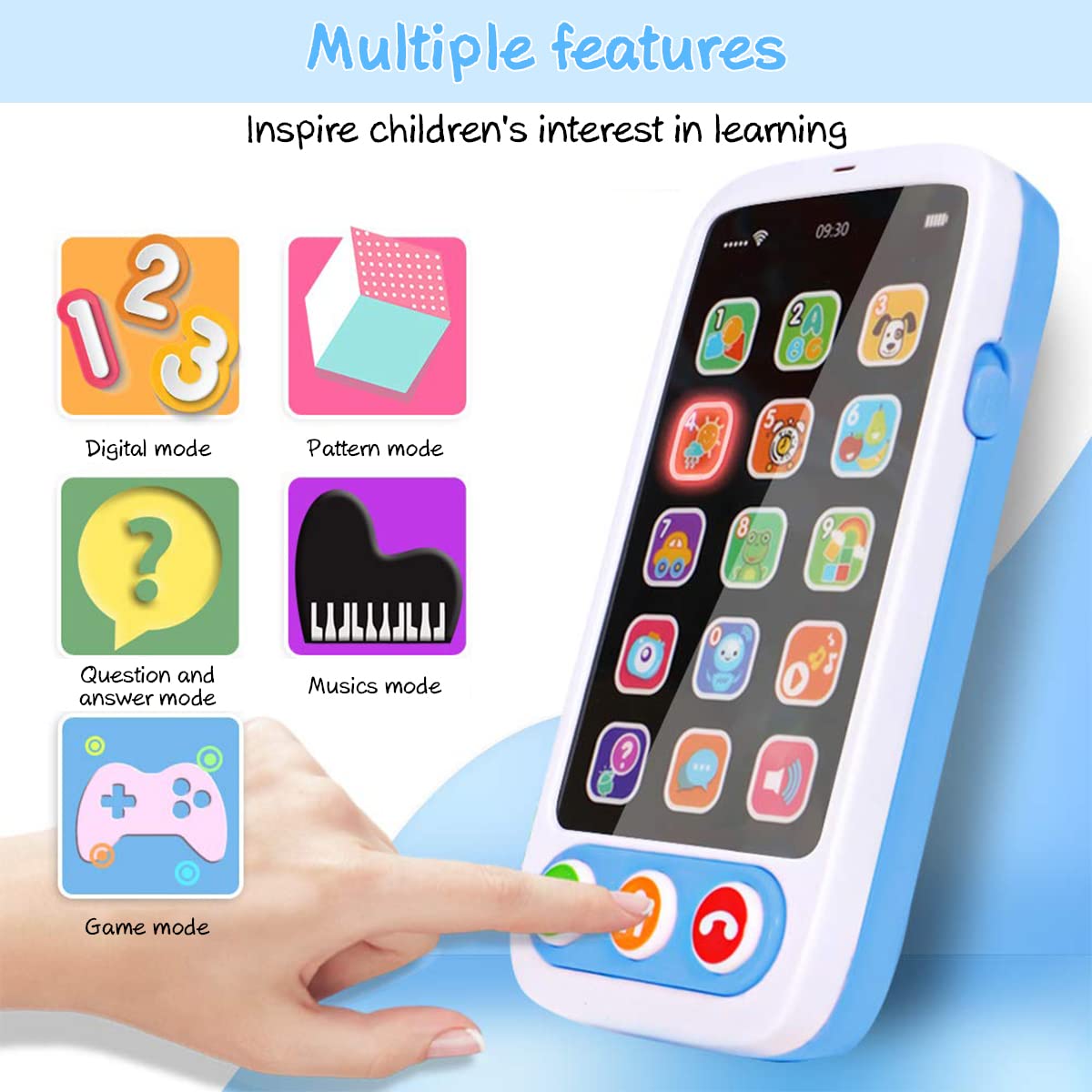 PATPAT Toy Phone for Kids, Battery Powered Kids Mobile Phone Toy, Dummy Phone for Babies, Kids Mobile Toy, Musical Toys for Kids Dummy Mobile Phone Christmas Gifts for Baby Boys Girls-Pink PATPAT Toy Phone for Kids, Battery Powered Kids Mobile Phone Toy, Dummy Phone for Babies, Kids Mobile Toy, Musical Toys for Kids Dummy Mobile Phone Christmas Gifts for Baby Boys Girls-Pink